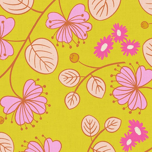 Rashida Coleman Hale Ruby Star Society Moda Fabrics Lofi Linens Caper Floral RS1133 15CL Citron