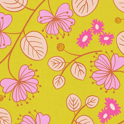Rashida Coleman Hale Ruby Star Society Moda Fabrics Lofi Linens Caper Floral RS1133 15CL Citron