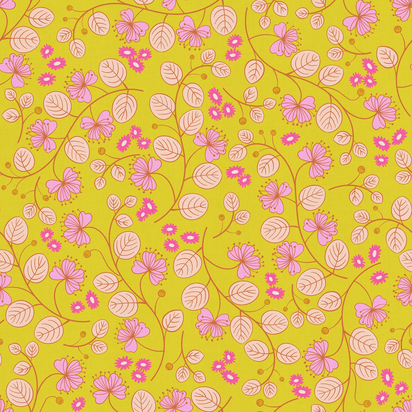 Rashida Coleman Hale Ruby Star Society Moda Fabrics Lofi Linens Caper Floral RS1133 15CL Citron