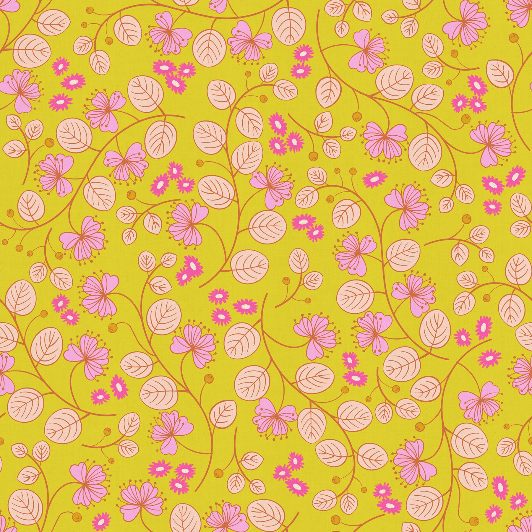 Rashida Coleman Hale Ruby Star Society Moda Fabrics Lofi Linens Caper Floral RS1133 15CL Citron