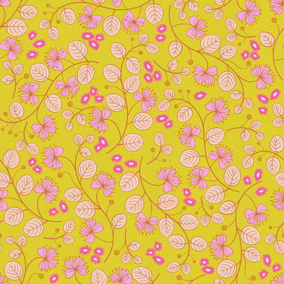 Rashida Coleman Hale Ruby Star Society Moda Fabrics Lofi Linens Caper Floral RS1133 15CL Citron