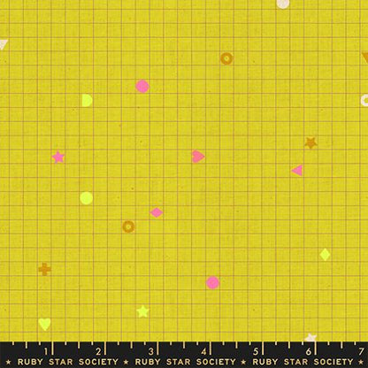 Rashida Coleman Hale Ruby Star Society Moda Fabrics Lofi Linens Power Grid RS1135 13CL Citron