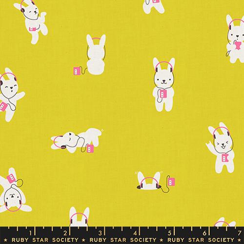 Rashida Coleman Hale Ruby Star Society Moda Fabrics Lofi Linens Rabbeats RS112917CL Citron