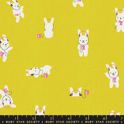 Rashida Coleman Hale Ruby Star Society Moda Fabrics Lofi Linens Rabbeats RS112917CL Citron