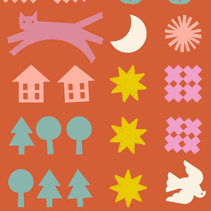 Rashida Coleman Hale Ruby Star Society Moda Fabrics Paper Cuts 2 Together RS1107 14 Persimmon