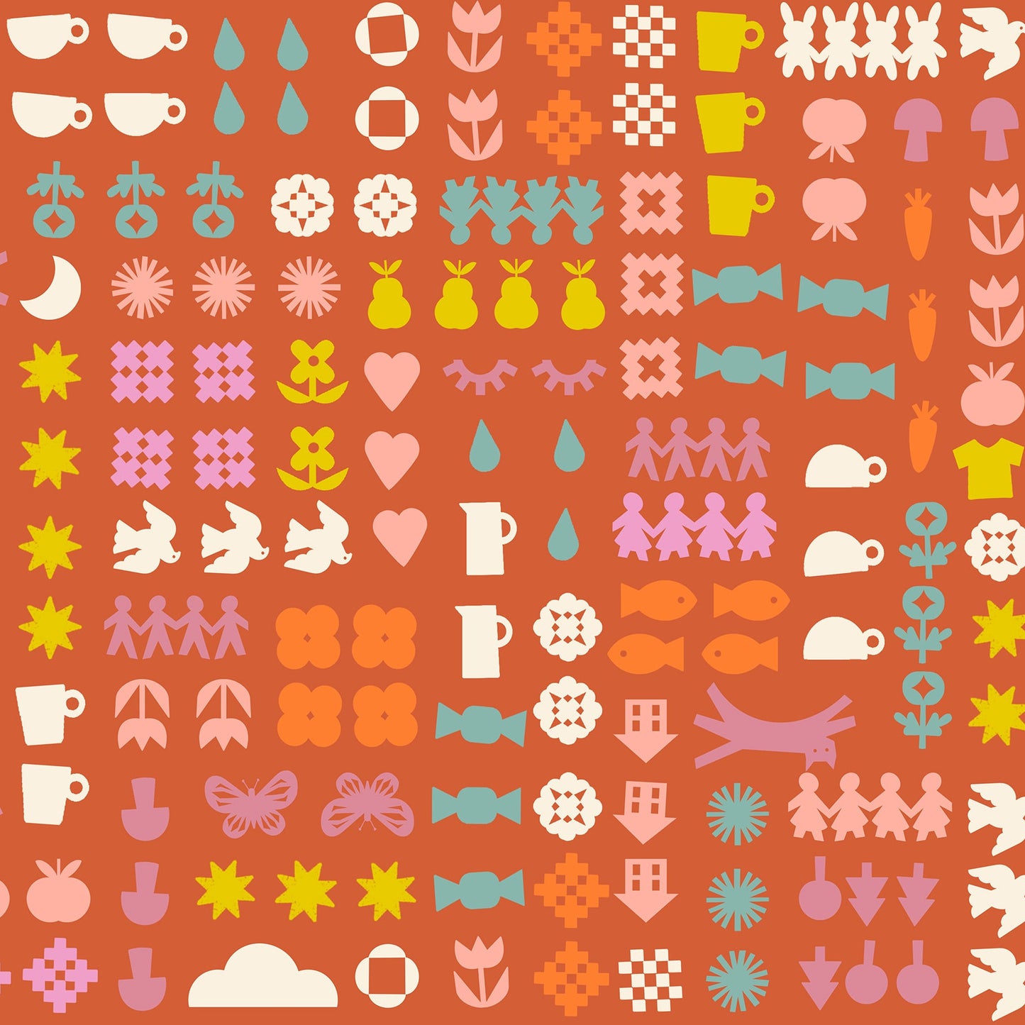 Rashida Coleman Hale Ruby Star Society Moda Fabrics Paper Cuts 2 Together RS1107 14 Persimmon