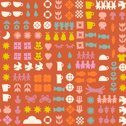 Rashida Coleman Hale Ruby Star Society Moda Fabrics Paper Cuts 2 Together RS1107 14 Persimmon
