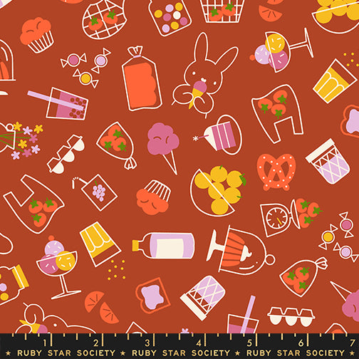 Rashida Coleman Hale Ruby Star Society Moda Fabrics Persimmon Bun E's Market RS1119 14 Cayenne