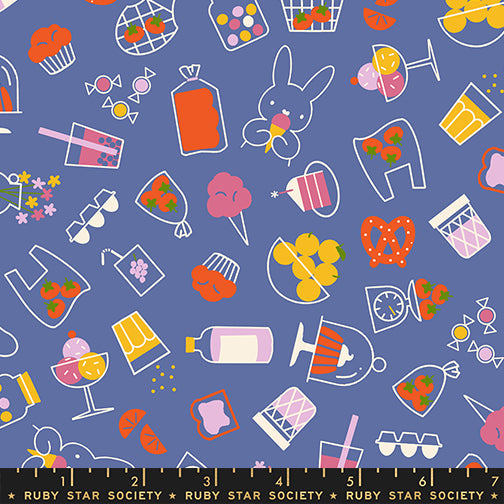 Rashida Coleman Hale Ruby Star Society Moda Fabrics Persimmon Bun E's Market RS1119 16 Twilight