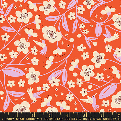 Rashida Coleman Hale Ruby Star Society Moda Fabrics Persimon Persimmon Blossoms RS1121 12 Warm Red
