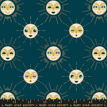 Rashida Coleman Hale Ruby Star Society Moda Fabrics Stellar Sunnymoon Dark Teal RS1006