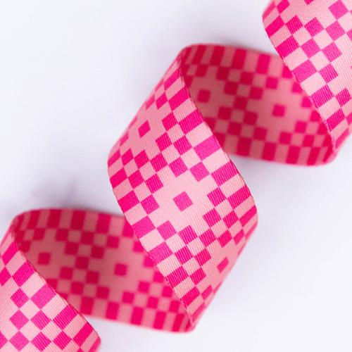 Rashida Coleman Hale Ruby Star Society Moda Fabrics Stitch Supply Co. Bitmapped Neon Pink 1.5" Webbing SSCWEB40