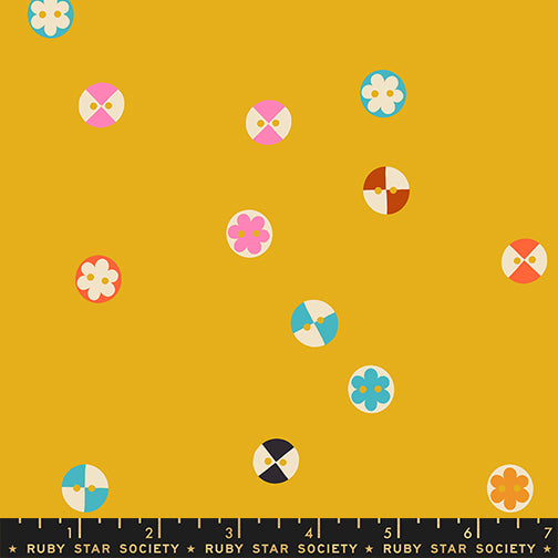 Ruby Star Society Moda Fabrics 1 800 Notion Buttons RS5208 13 Goldenrod