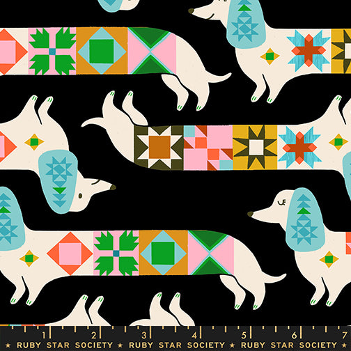 Ruby Star Society Moda Fabrics 1 800 Notion Quilty Dog RS5213 13 Soft Black