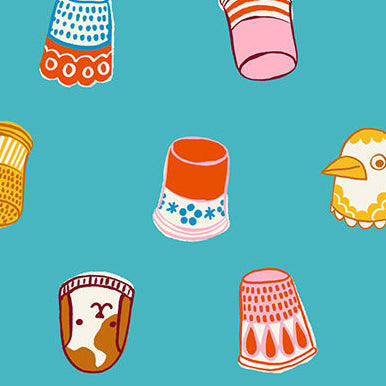 Ruby Star Society Moda Fabrics 1 800 Notion Thimbles RS5211 15 Turquoise
