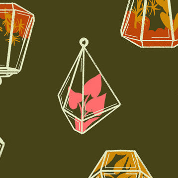 Ruby Star Society Moda Fabrics Calathea Terrariums Mossy RS518315