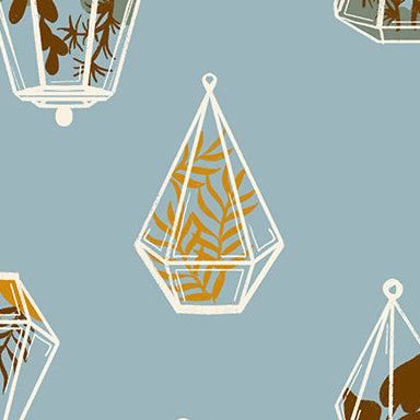 Ruby Star Society Moda Fabrics Calathea Terrariums Soft Blue RS518313