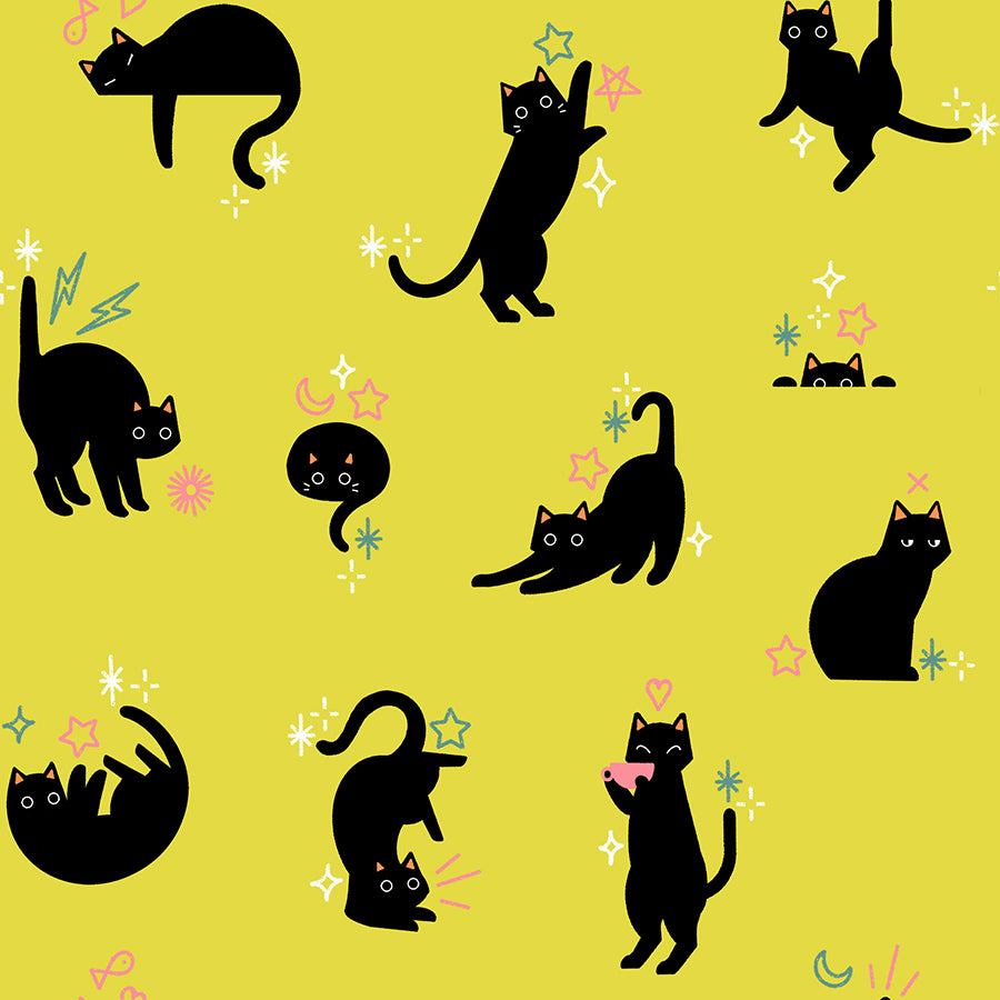 Ruby Star Society Moda Fabrics Freaky Familiars Catwalk RS5193 13 Citron
