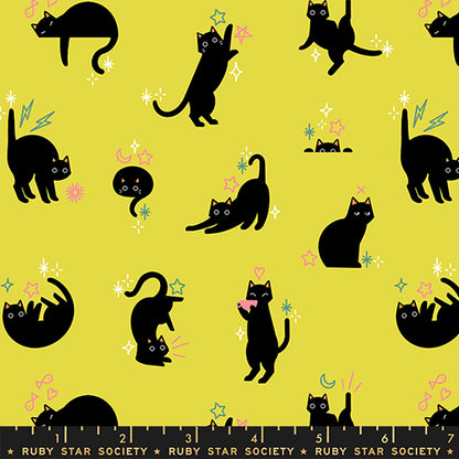 Ruby Star Society Moda Fabrics Freaky Familiars Catwalk RS5193 13 Citron