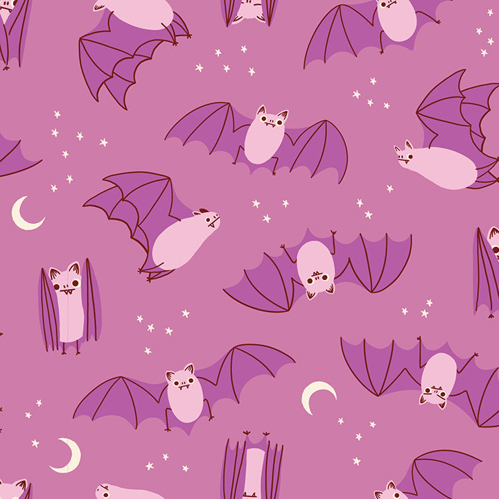 Ruby Star Society Moda Fabrics Freaky Familiars Fat Bats RS5194 13 Heliotrope