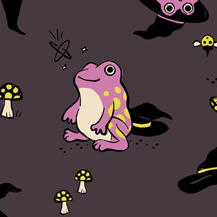 Ruby Star Society Moda Fabrics Freaky Familiars Frogmiliars RS5192 15 Eggplant