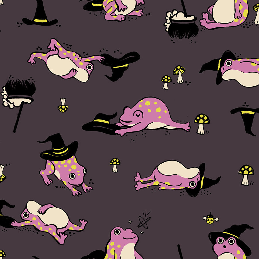Ruby Star Society Moda Fabrics Freaky Familiars Frogmiliars RS5192 15 Eggplant