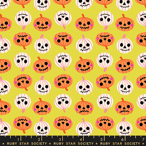 Ruby Star Society Moda Fabrics Freaky Familiars Pumpkin Patch RS5196 12 Citron