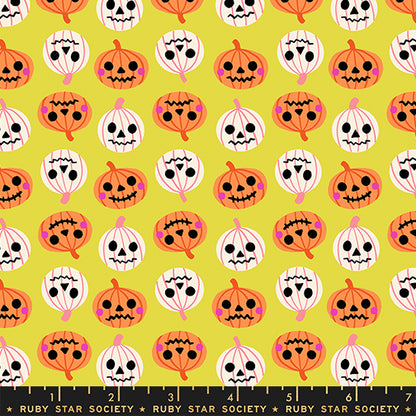 Ruby Star Society Moda Fabrics Freaky Familiars Pumpkin Patch RS5196 12 Citron