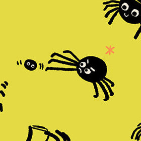 Ruby Star Society Moda Fabrics Freaky Familiars Spider Sense RS5191 12 Citron