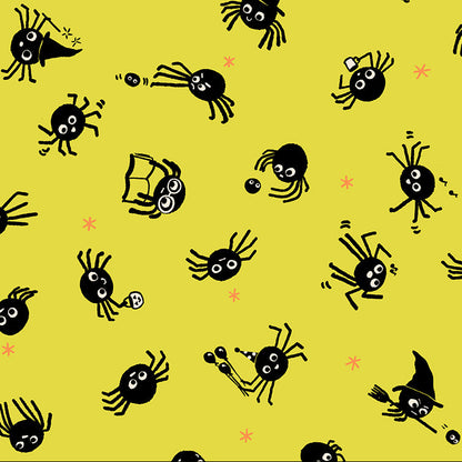 Ruby Star Society Moda Fabrics Freaky Familiars Spider Sense RS5191 12 Citron