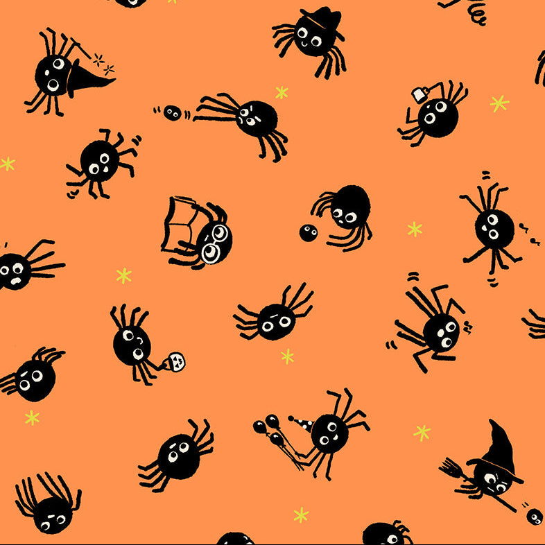 Ruby Star Society Moda Fabrics Freaky Familiars Spider Sense RS5191 13 Pumpkin