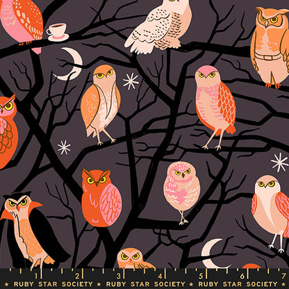 Ruby Star Society Moda Fabrics Freaky Familiars Who Cooks For You RS5190 13 Eggplant