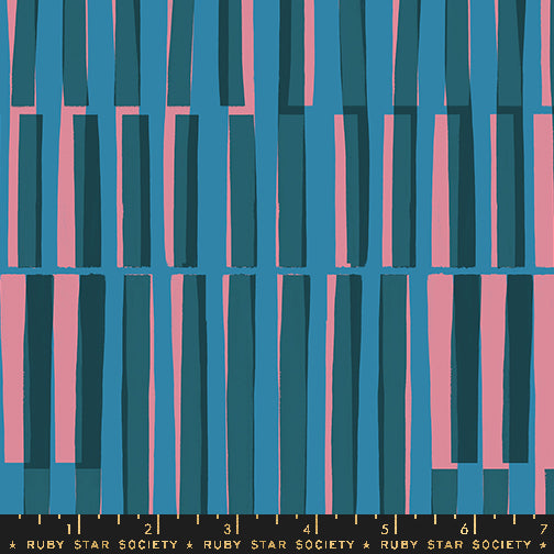 Ruby Star Society Moda Fabrics Geometry Ladders RS5170 14 Chambray