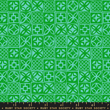 Ruby Star Society Moda Fabrics Poolside Too Architectural Blocks RS5201 15 Verdant