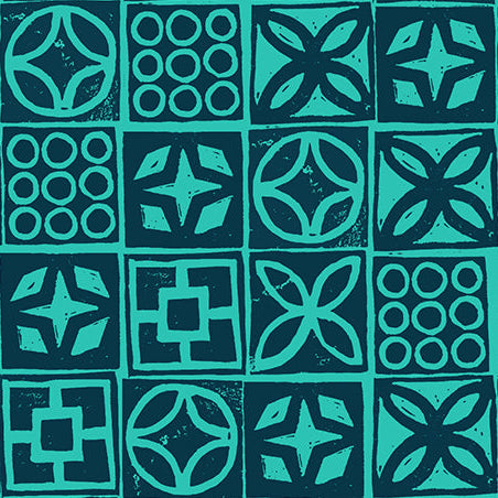 Ruby Star Society Moda Fabrics Poolside Too Architectural Blocks RS5201 16 Peacock