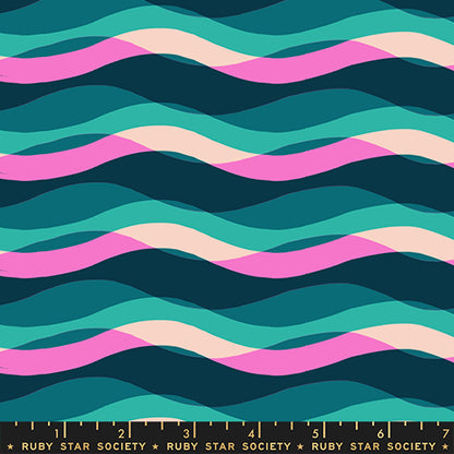 Ruby Star Society Moda Fabrics Poolside Too Poolside Waves RS5198 15 Peacock