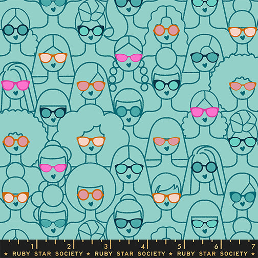 Ruby Star Society Moda Fabrics Poolside Too Shine Girl Shine RS5202 15 Lagoon