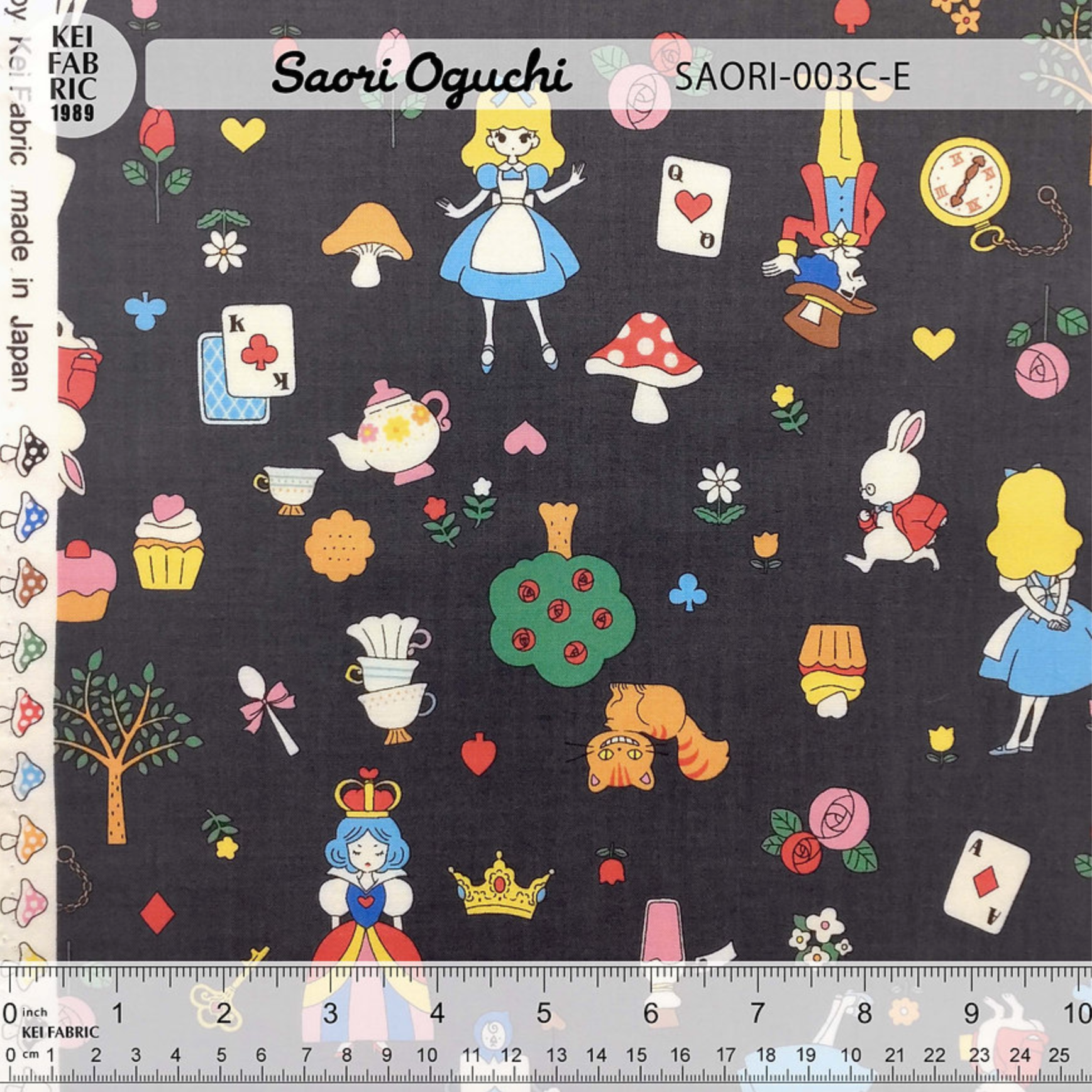 Saori Oguchi Alice in Wonderland Kawaii Kei Fabric Japanese Import SAORI-003C-E