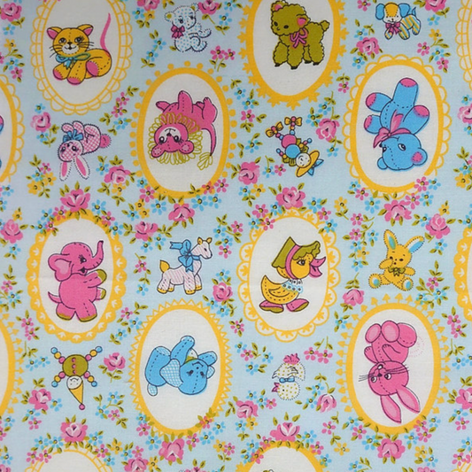 Saori Oguchi Animal Land Kawaii Kei Fabric Japanese Import ANIMAL-BU