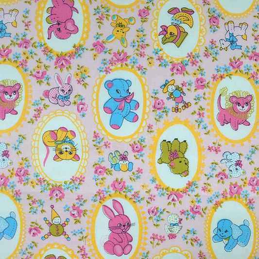 Saori Oguchi Animal Land Kawaii Kei Fabric Japanese Import ANIMAL-PI