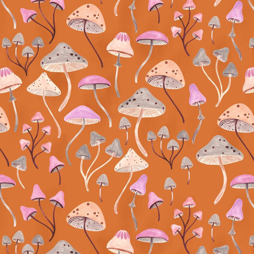 Sarah Knight Dashwood_Studio_Maple_Woods_Mushrooms_Orange_MAPLE_2218