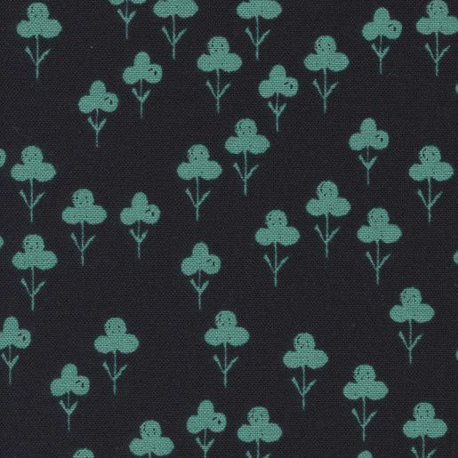 Sarah Watts Front Yard Clovers Teal Cotton + Steel