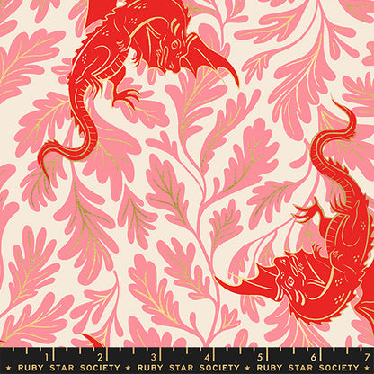 Sarah Watts Moda Fabrics Ruby Star Society Fireglow Dragon Lair RS2132 12M Metallic Dark Ruby