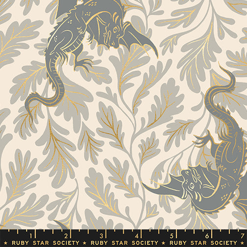 Sarah Watts Moda Fabrics Ruby Star Society Fireglow Dragon Lair RS2133 11M Metallic Oyster