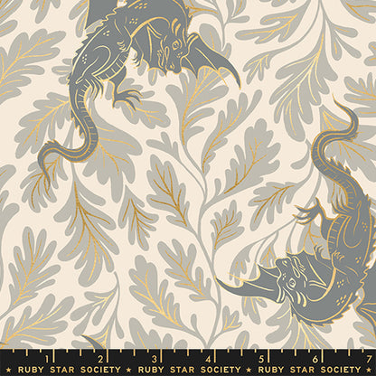 Sarah Watts Moda Fabrics Ruby Star Society Fireglow Dragon Lair RS2133 11M Metallic Oyster