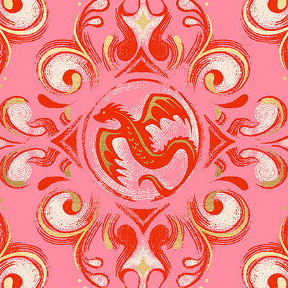 Sarah Watts Moda Fabrics Ruby Star Society Fireglow Emblem RS2136 12M Metallic Dark Ruby