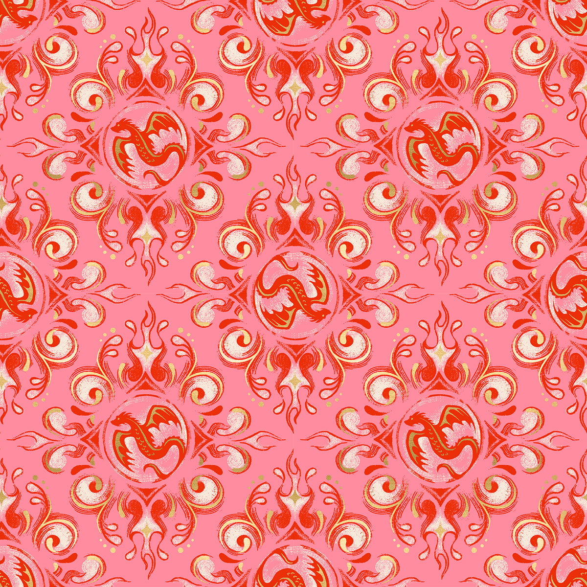 Sarah Watts Moda Fabrics Ruby Star Society Fireglow Emblem RS2136 12M Metallic Dark Ruby