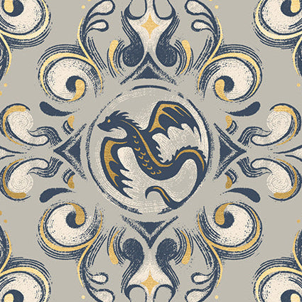 Sarah Watts Moda Fabrics Ruby Star Society Fireglow Emblem RS2136 13M Metallic Oyster
