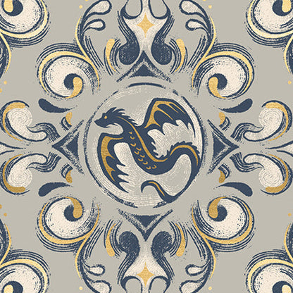 Sarah Watts Moda Fabrics Ruby Star Society Fireglow Emblem RS2136 13M Metallic Oyster