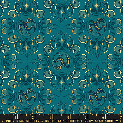 Sarah Watts Moda Fabrics Ruby Star Society Fireglow Emblem RS2136 14M Metallic Galaxy
